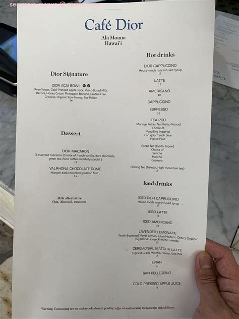 louis dior lounge menu prices|dior lounge instagram.